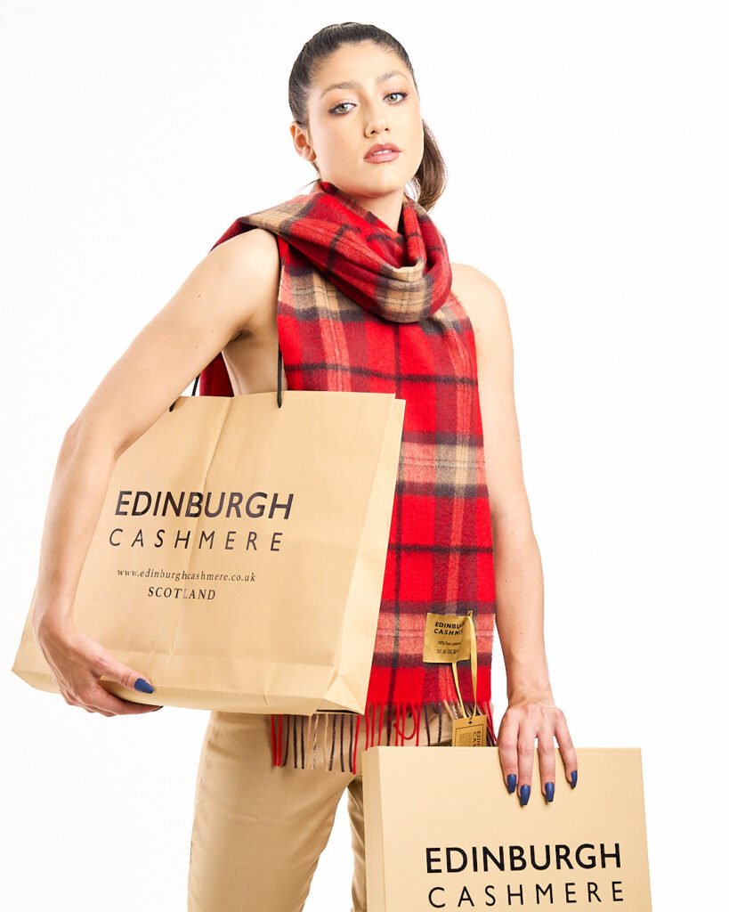 Edinburgh Cashmere DC Check Cashmere Scarf heritage